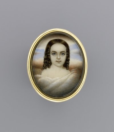 Portrait of a Girl, ca 1852 (akvarell på elfenben) av Clarissa Peters