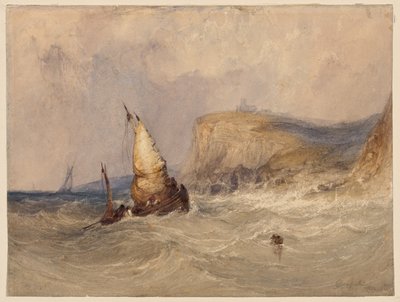 Ships Off Whitby (akvarell med gummi arabicum på papper) av Clarkson Frederick Stanfield