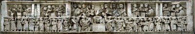 Constantine delar ut pengar till folket Liberalitas. Detalj av Konstantins båge, 312-3 av Classical Antiquities