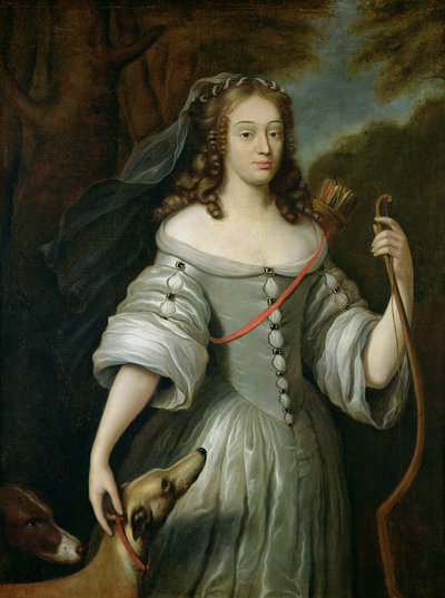 Porträtt av Francoise Louise de la Baume le Blanc (1644-1710) hertiginna av Vaujour, även känd som Mademoiselle de la Valliere (olja på duk) av Claude (attr. to) Lefebvre