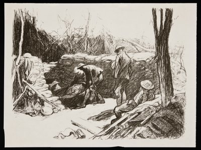 "Avancerad dressing station i Frankrike", 1917 av Claude Allin Shepperson