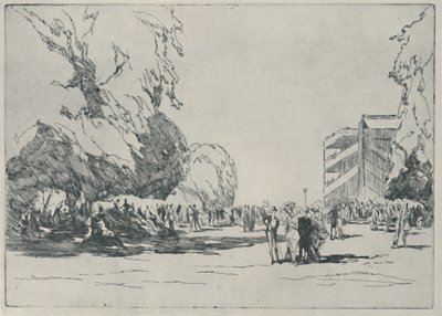 Ascot - The Paddock, 1914, 1920 av Claude Allin Shepperson
