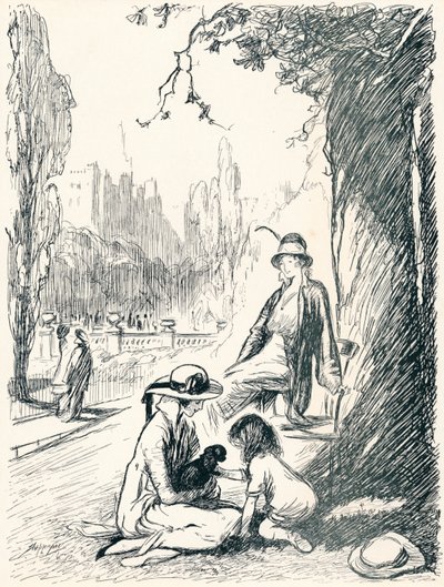 I Kensington Gardens - etapp sex, c1920 av Claude Allin Shepperson