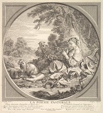 Pastoral poesi, ca. 1742. av Claude Augustin Duflos