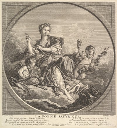 Satyrisk poesi, ca. 1741. av Claude Augustin Duflos
