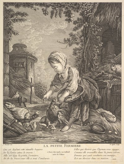 Den lilla bondflickan, ca. 1753. av Claude Augustin Duflos