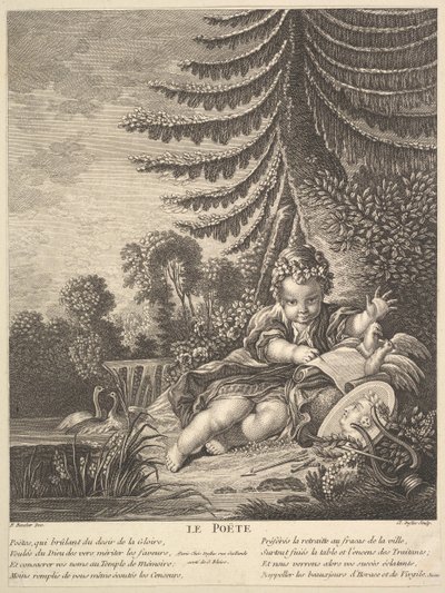 Poeten, ca. 1753. av Claude Augustin Duflos