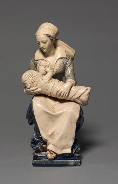 Sjuksköterskans figur, tidigt 1600-tal (fajans med emaljdekor) av Claude Bertélémy de (attr. to) Blénod