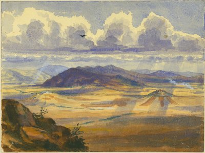 Jezreel Valley (wc och penna på papper) av Claude Conder