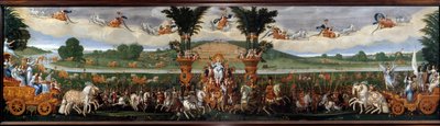 De fyra elementen: Jorden eller Annas triumf av Österrike: allegorisk målning föreställande Anne av Österrike (1601-1666) Frankrikes drottning i centrum, hon är representerad i Ceres, jordbrukets och feconditens gudinna. I bakgrunden, sett från Saint av Claude Deruet