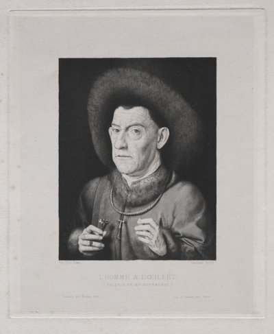 Man med en rosa. av Claude Ferdinand Gaillard