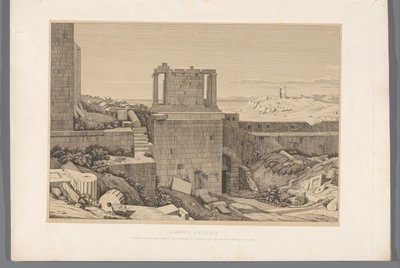 Utsikt över Akropolis van Athene Akropolis i Aten (titel på objekt) Utsikt över de mest kända platserna i det antika Grekland (...) (serietitel) av Claude Félix Théodore Caruelle d