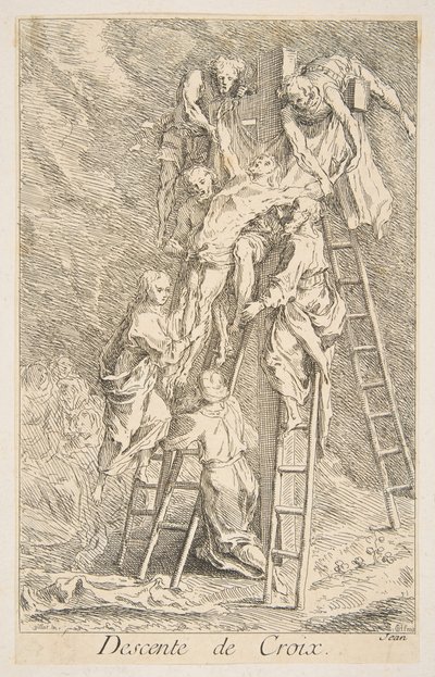 Nedstigning från korset.n.d. Skapare: Claude Gillot, Jacques Gabriel Huquier. av Claude Gillot, Jacques Gabriel Huquier