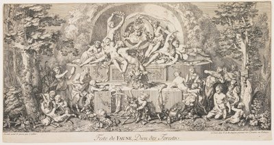 Festival of Fawn, God of the Forests, ca. 1740 av Claude Gillot
