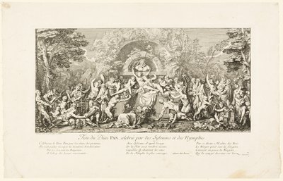 Festival för guden Pan, firad av Sylvanerna av Claude Gillot