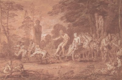 Den avstannade processionen, . av Claude Gillot
