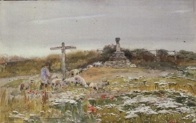 Vid vägskälet (akvarell på papper) av Claude Hayes