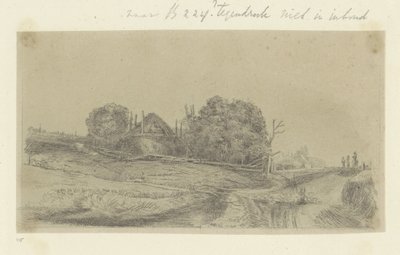 Landskap med en höstack och en fårhjord Recueil de quatre-vingt-cinq estampes originales (serietitel) av Claude Henri Watelet