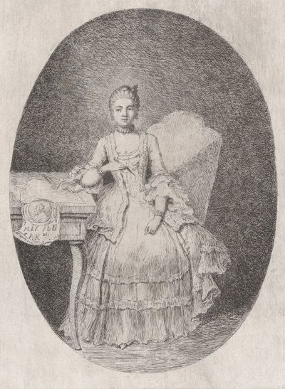 Porträtt av Marguerite Le Comte, 1764. av Claude Henri Watelet