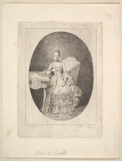 Porträtt av Marguerite Le Comte, 1764. av Claude Henri Watelet