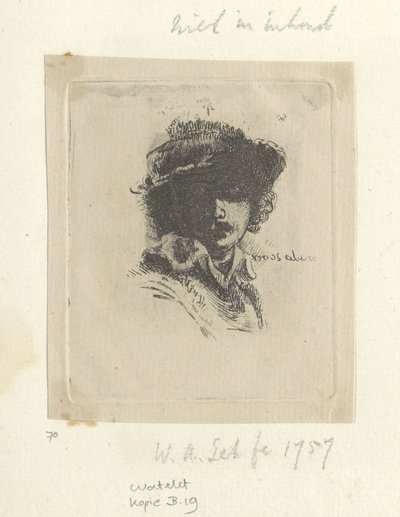 Zelfportret sätter Saskia: alleen Rembrandt Samling av åttiofem originaltryck (serietitel) av Claude Henri Watelet