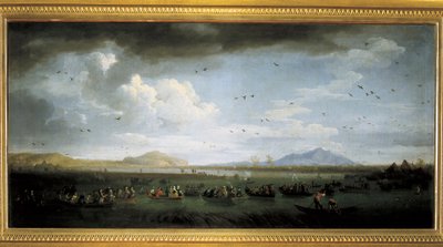 Charles de Bourbon jagar änder vid sjön Patria, målning av Joseph Vernet av Claude Joseph Vernet