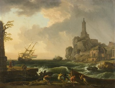 Genuas fyr och Temple of Minerva Medica av Claude Joseph Vernet