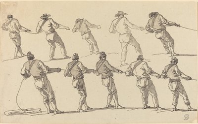Tio män som drar i rep av Claude Joseph Vernet