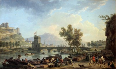 The Approaches of a Drill in 1774 Målning av Joseph Vernet (1714-1789) 1774 Dim. 0,97x1,62 m Montpellier, Musee Fabre av Claude Joseph Vernet