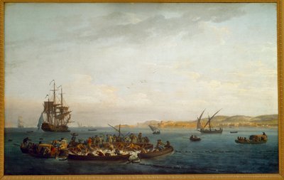 Tonfiskfiske. Målning av Joseph Vernet (1714-1789) 1700-talets Paris, Musee de la Marine av Claude Joseph Vernet