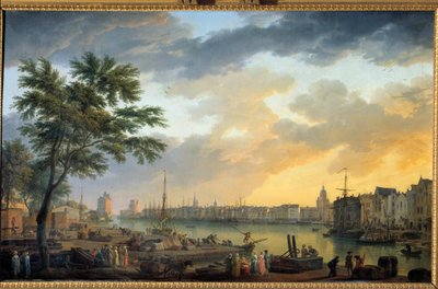 Utsikt över hamnen i La Rochelle Målning av Joseph Vernet (1714-1789) 1762 Paris, Musee de la Marine av Claude Joseph Vernet