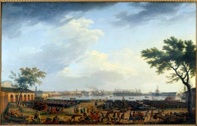Utsikt över hamnen i Toulon och Arsenalmålningen av Joseph Vernet (1714-1789) 1700-talet. Paris, Marinens museum av Claude Joseph Vernet