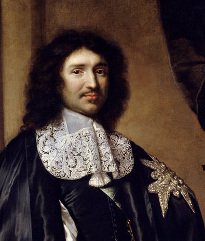 Detalj av: "" Porträtt av Jean Baptiste (Jean-Baptiste) Colbert (1619-1683) Ludvig XIV:s minister"" Målning av Claude Lefebvre (1632-1675). 1666 Sön. 1,3x0,96 m av Claude Lefebvre