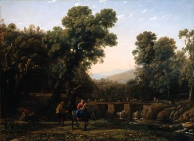 The Flight Into Egypt (olja på duk) av Claude Lorrain (1600 82)