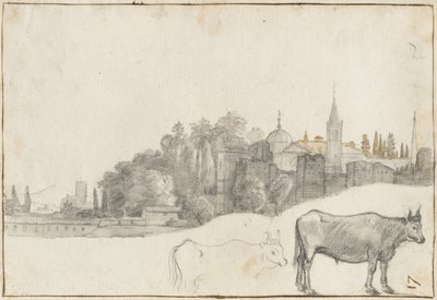 En vy utanför Piazza del Popolo i Rom, 1640-41 av Claude Lorrain