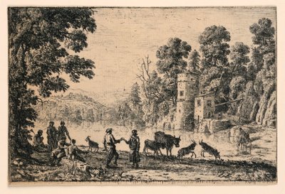 Dans på flodstranden av Claude Lorrain