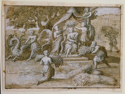 Homage till Ceres (bläck på papper) av Claude Lorrain