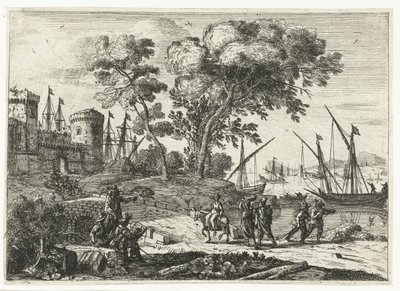 Konstnär i arbete i ett landskap av Claude Lorrain