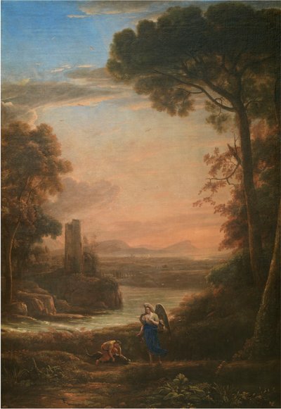 Landskap med Tobias och ängeln, 1639-1640. av Claude Lorrain