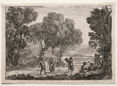 Landskap med en liten tallrik för countrydans, ca. 1637. av Claude Lorrain