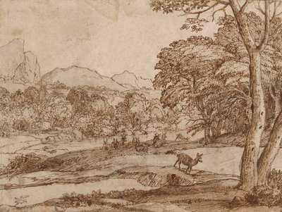 Landskap med en hjord rådjur, 1666 av Claude Lorrain