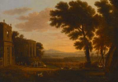 Landskap med Psyches far som offrar i Apollons tempel i Milesian av Claude Lorrain