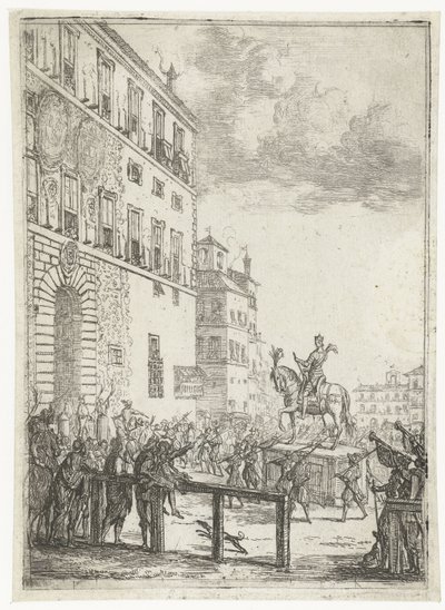 Ridsportstaty av kejsaren av det heliga romerska riket Le Statue equestre du roi des romains Fyrverkerier och festligheter i samband med den nyvalda kejsaren av det heliga romerska riket (serietitel) av Claude Lorrain
