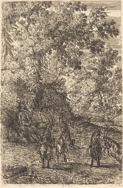 Herde med fyra getter (Les quatre chèvres) av Claude Lorrain
