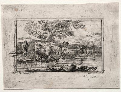 Flocken vid vattningsplatsen, 1635. av Claude Lorrain