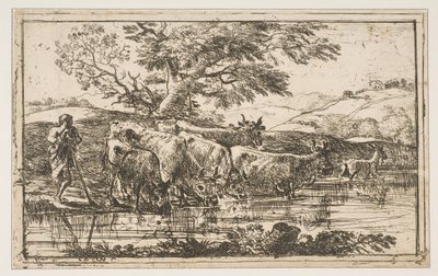 Flocken vid vattningsplatsen, 1635. av Claude Lorrain