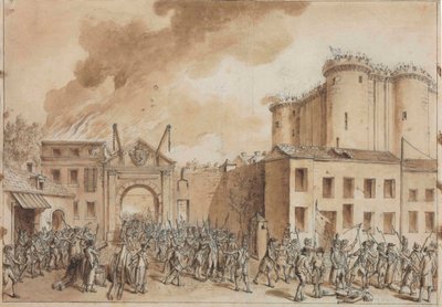 Stormningen av Bastiljen den 14 juli 1789. av Claude Louis Desrais