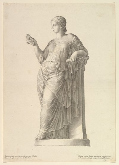 Forntida staty av Muse Thalia, 1669. av Claude Mellan
