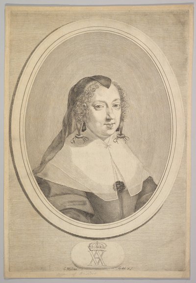 Anne av Österrike, ca. 1645. av Claude Mellan