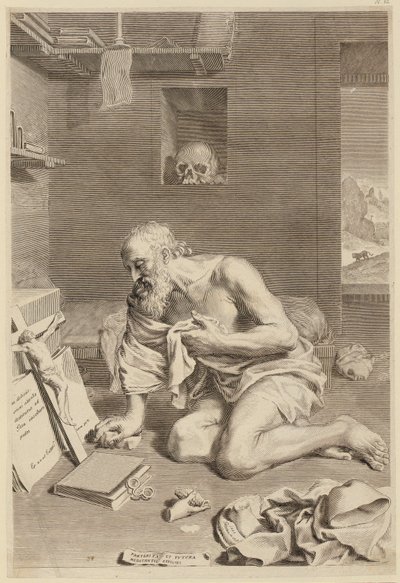Botgörande Sankt Hieronymus av Claude Mellan